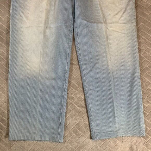 Gloria Vanderbilt Women 16 Denim Jeans Blue Striped Amanda Straight Crop Coastal - Picture 3 of 12